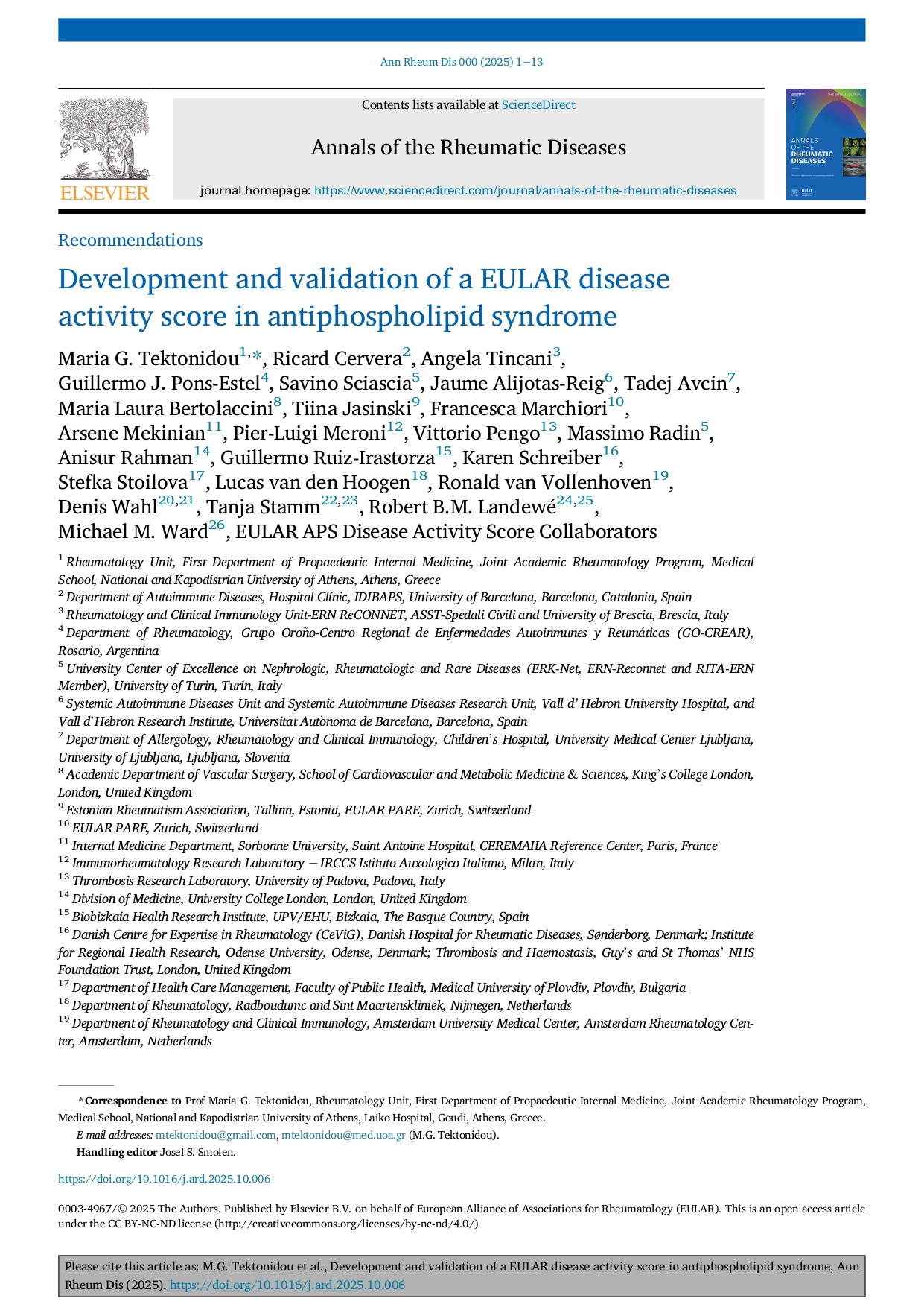 Le score d’activité EAPSDAS