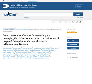 French recommendations for assessing and managing the risk of cancer before the initiation of targeted therapies for chronic rheumatic inflammatory diseases